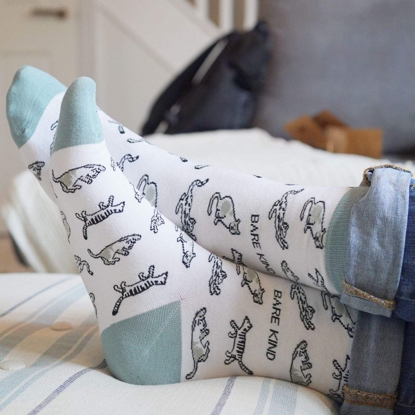 Green Cat Pet 2-pack bamboo socks with cute cat design