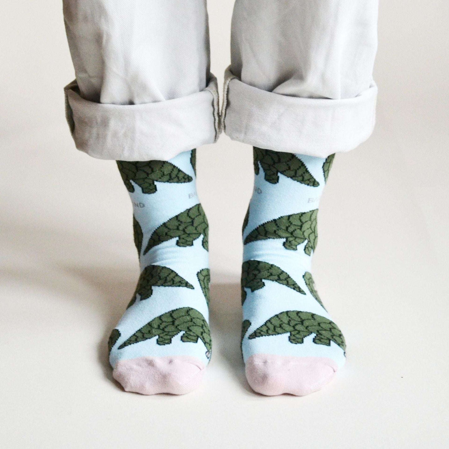 Pink Lover 3 Bamboo Sock Set featuring pangolin, sloth, and flamingo designs on soft bamboo socks