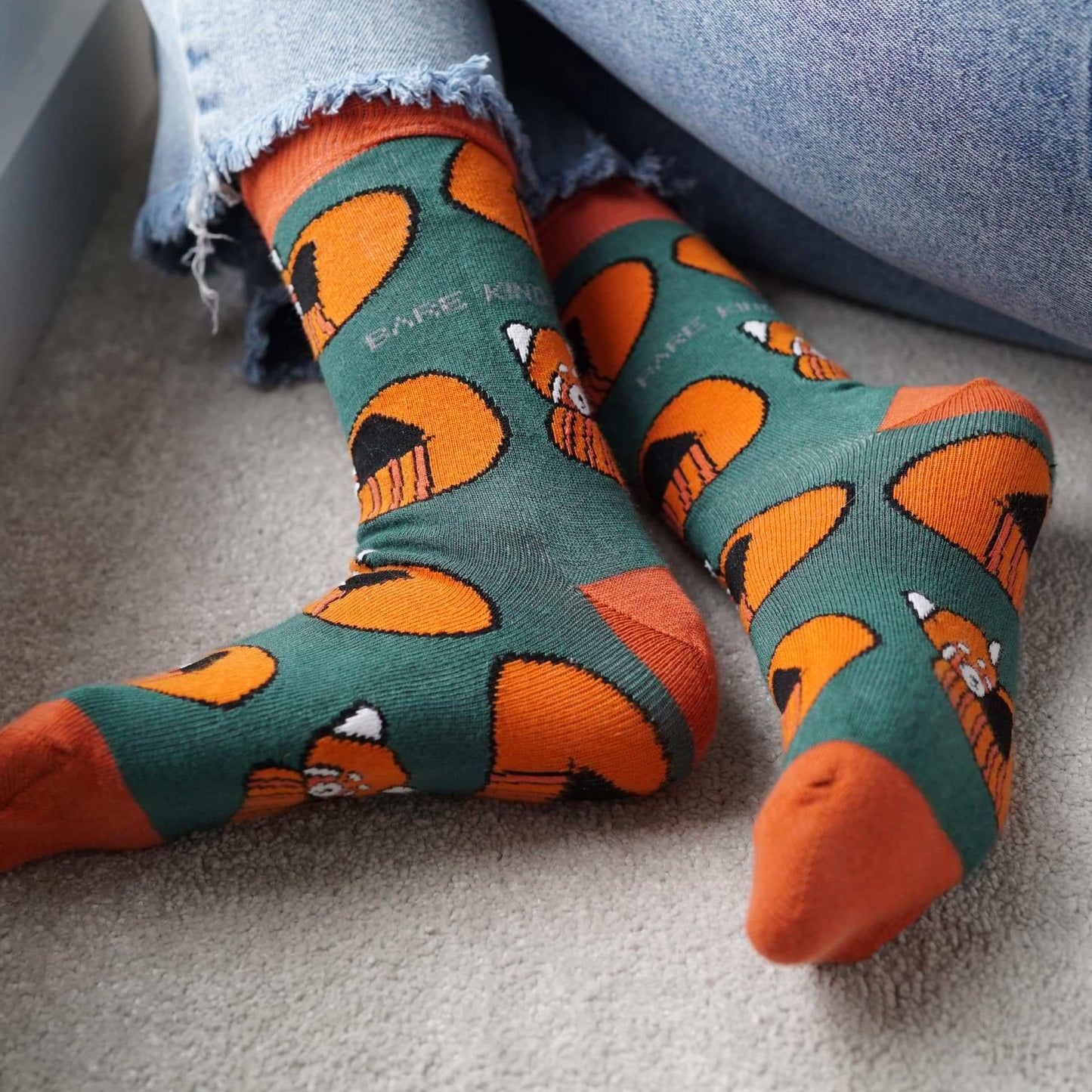 Snowy Mountain 3 Pack bamboo socks featuring wolf, snow leopard, and red panda designs for cozy winter wear