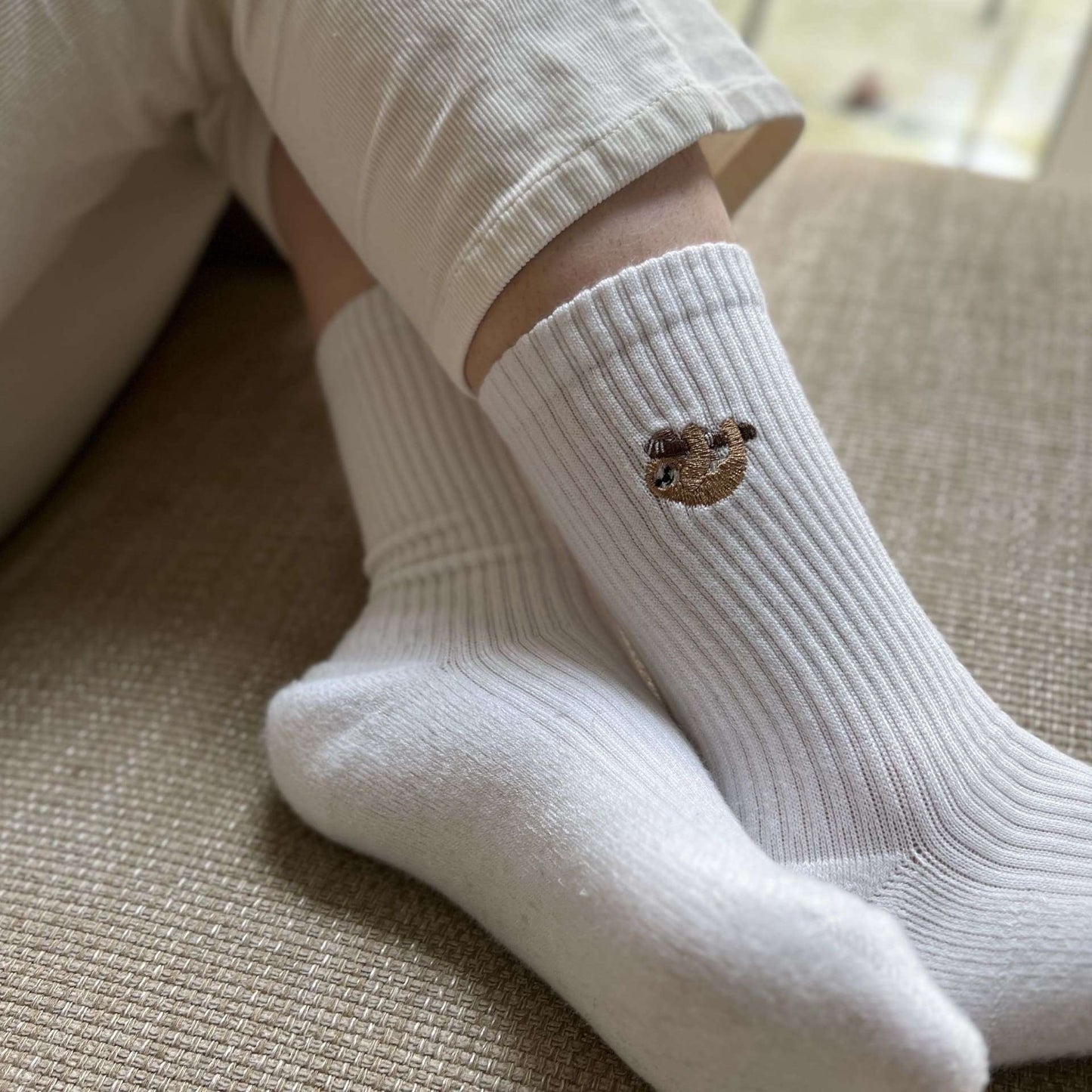 Full Ribbed Bundle 5 pack bamboo socks with animal designs including hedgehog, otter, puffin, panther, and sloth