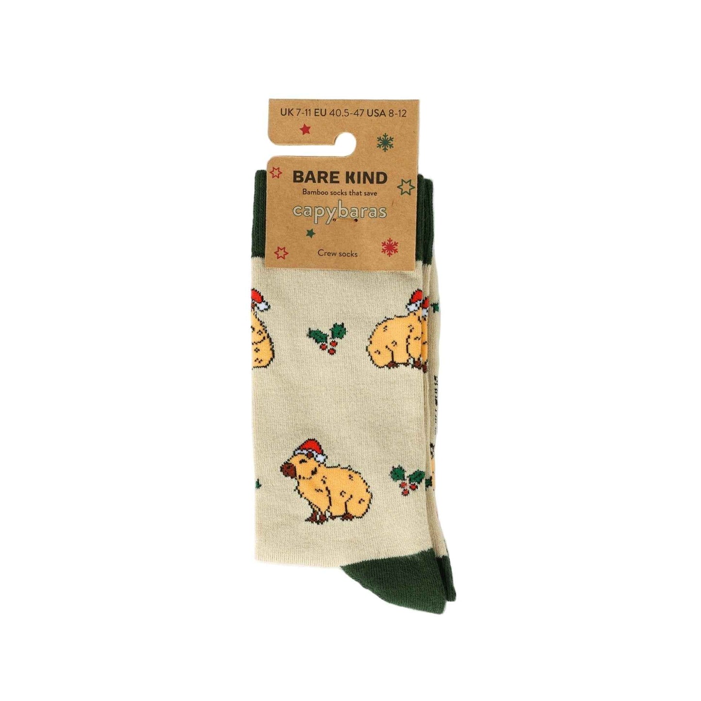 Save the Christmas Capybara Bamboo Socks