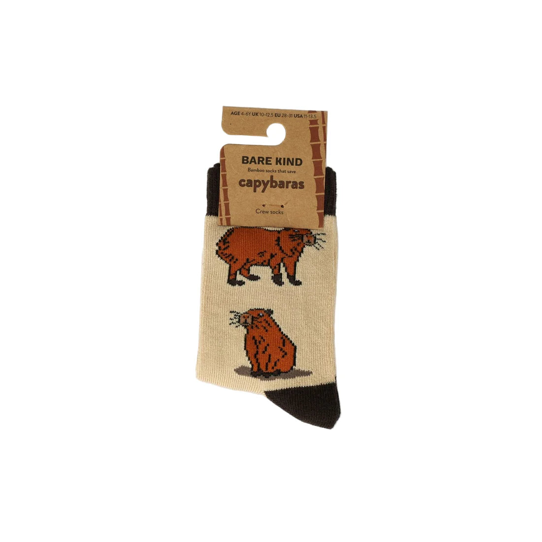 Save the Capybara Bamboo Socks for Kids