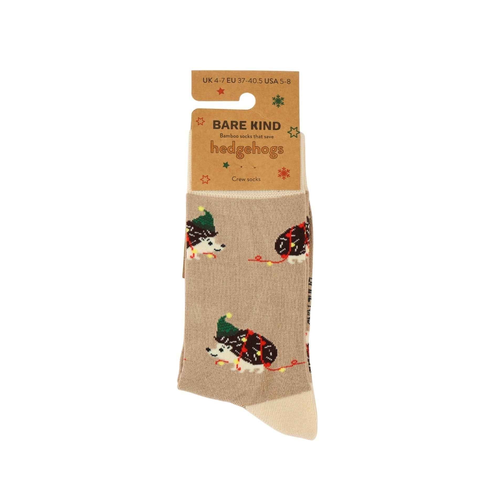 Save the Christmas Hedgehog Bamboo Socks