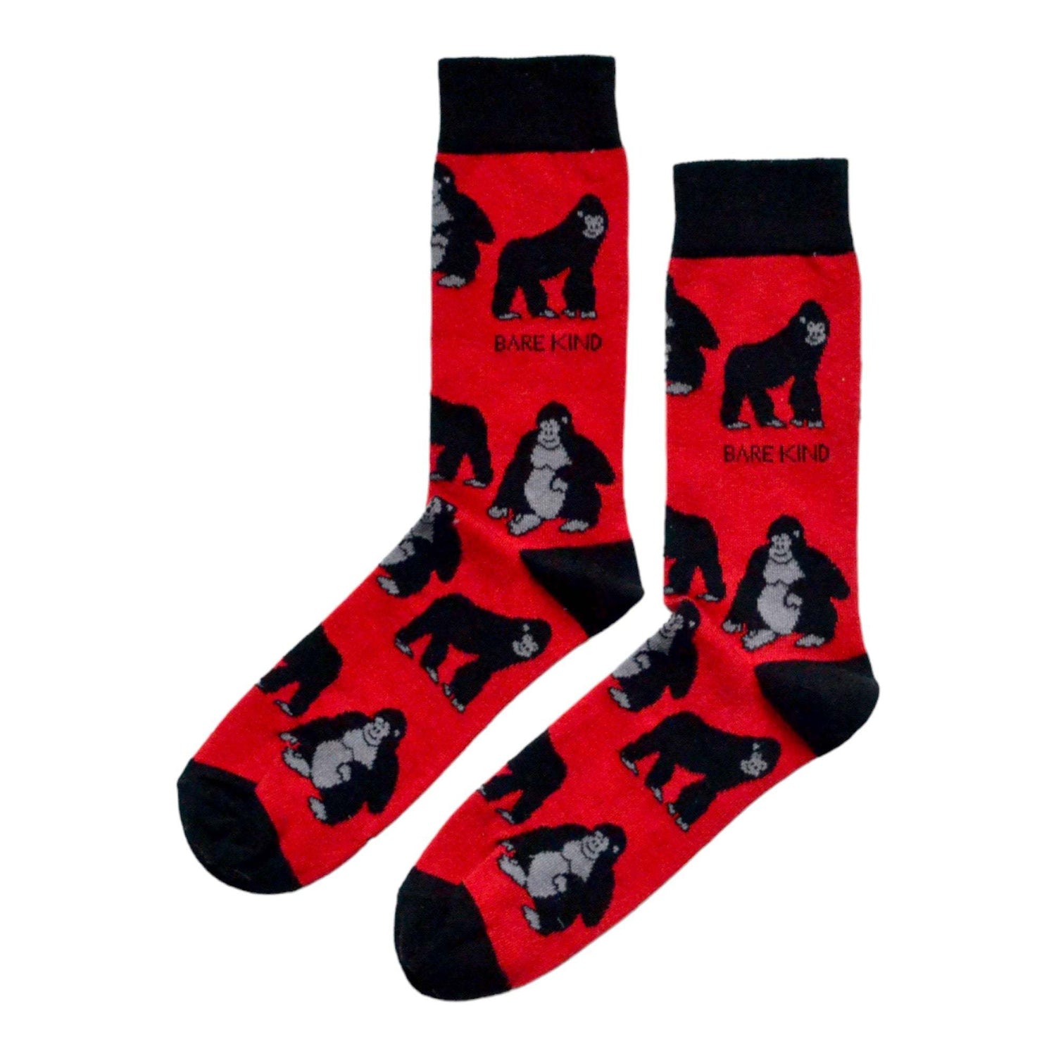 Soft bamboo socks with animated gorillas, supporting Save the Gorillas conservation efforts