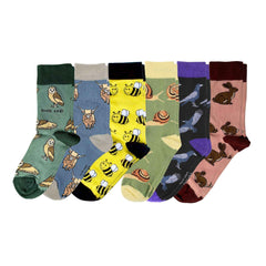 Animal Saving Rainbow Sock Bundle of 6