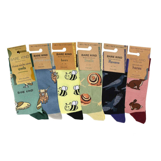 Animal Saving Rainbow Sock Bundle of 6