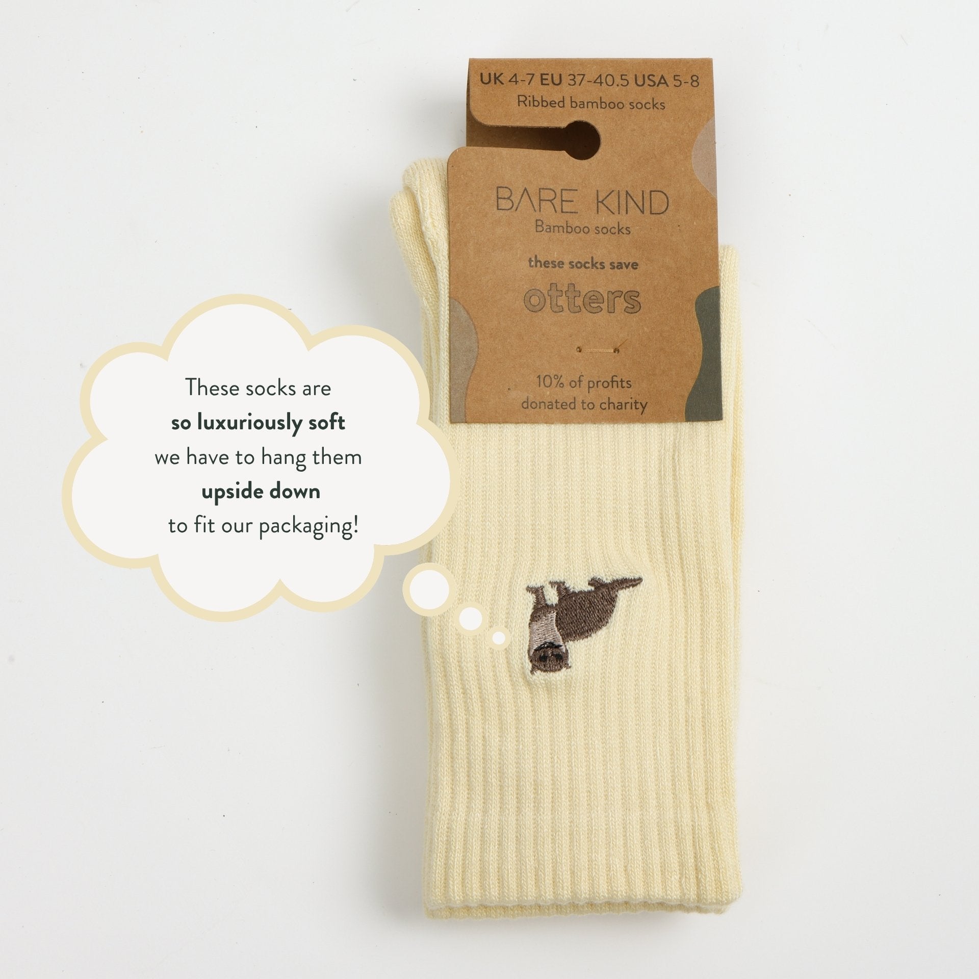 flat lays of yellow otter ribbed bamboo socks