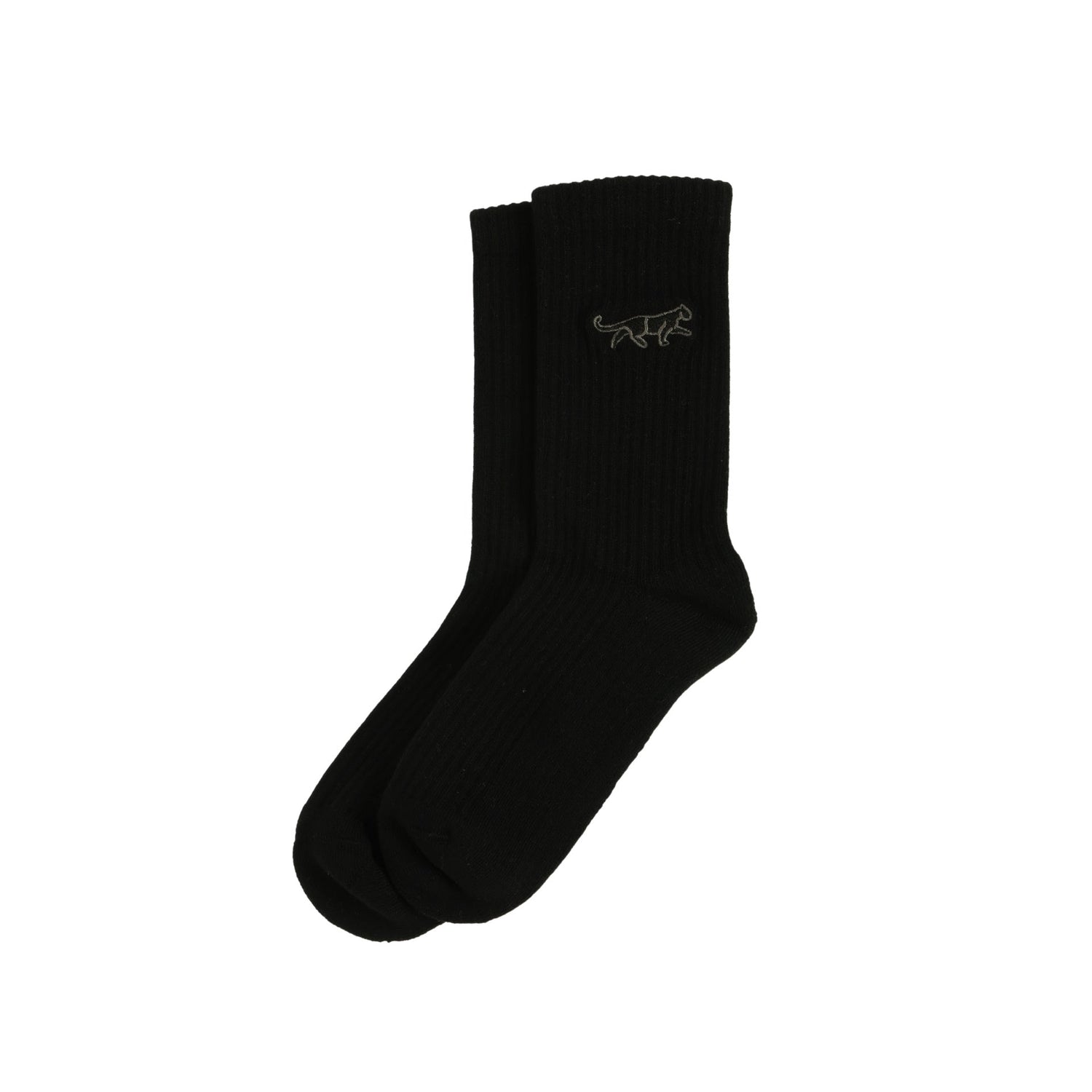 flat lays of black panther ribbed bamboo socks