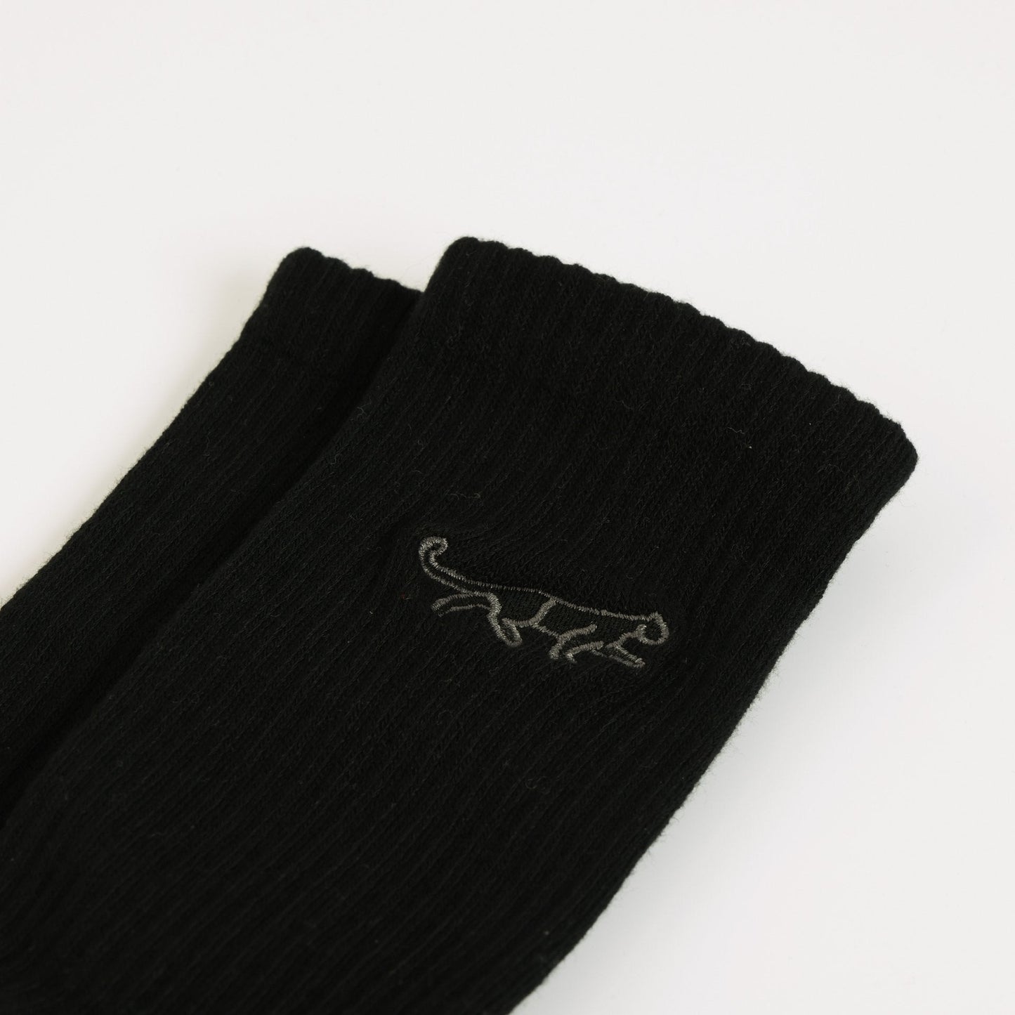 flat lays of black panther ribbed bamboo socks