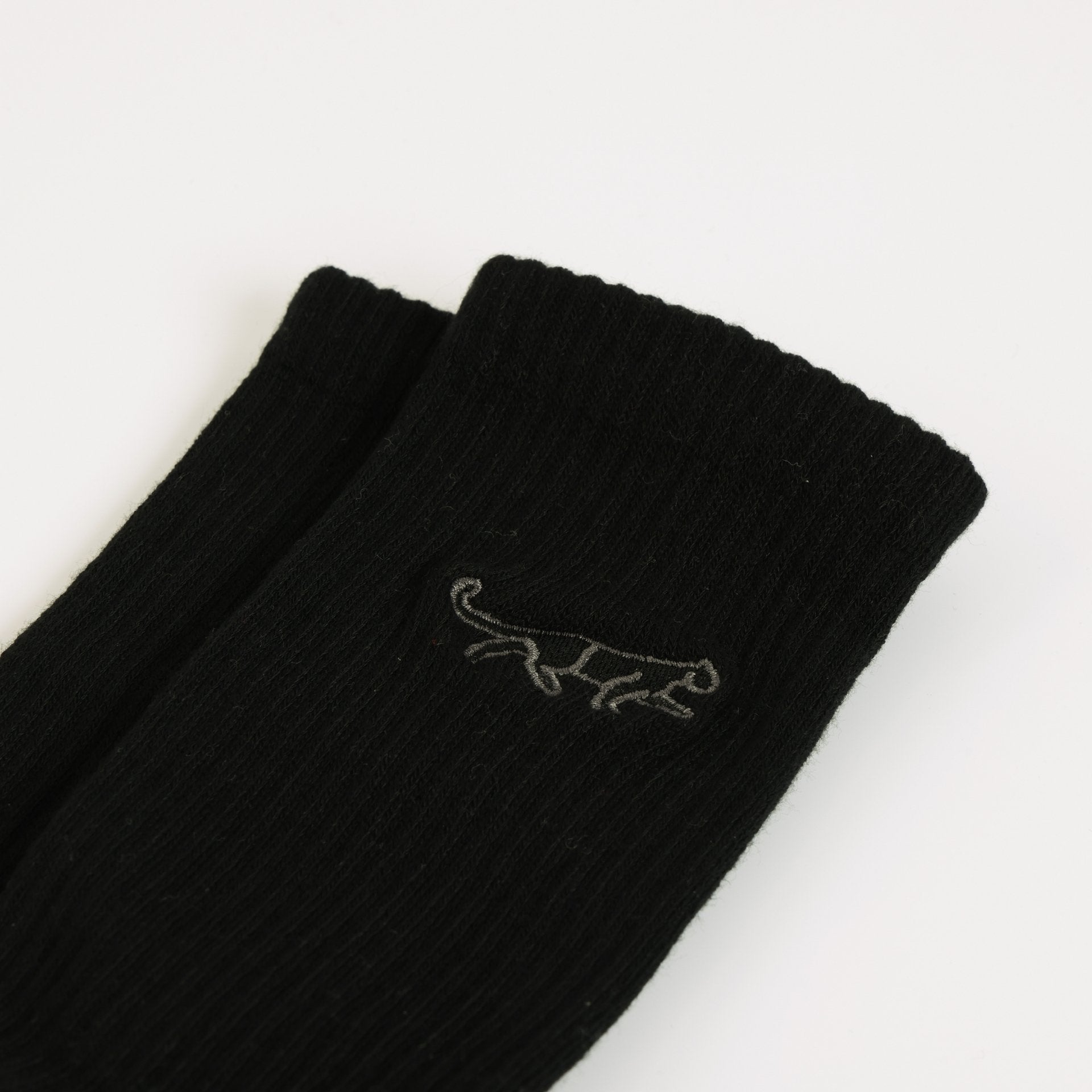 flat lays of black panther ribbed bamboo socks