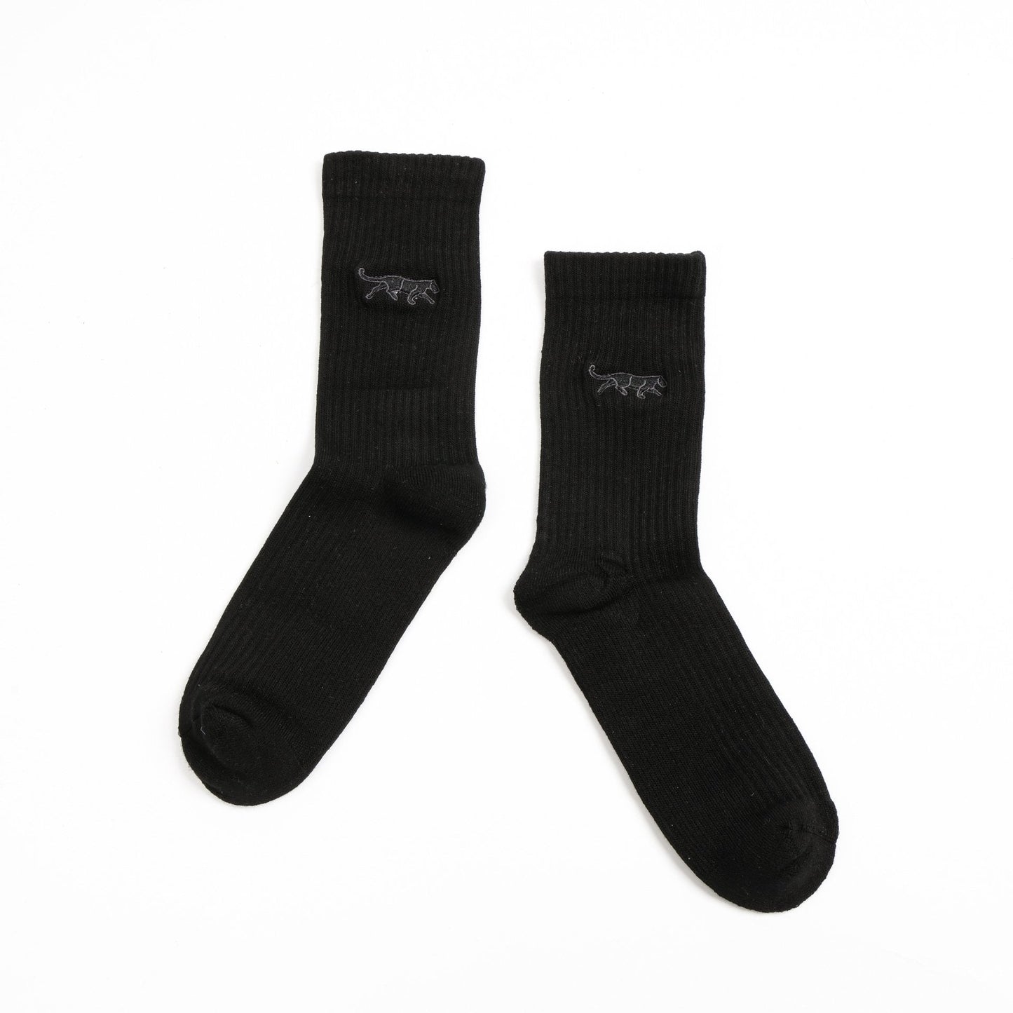 flat lays of black panther ribbed bamboo socks