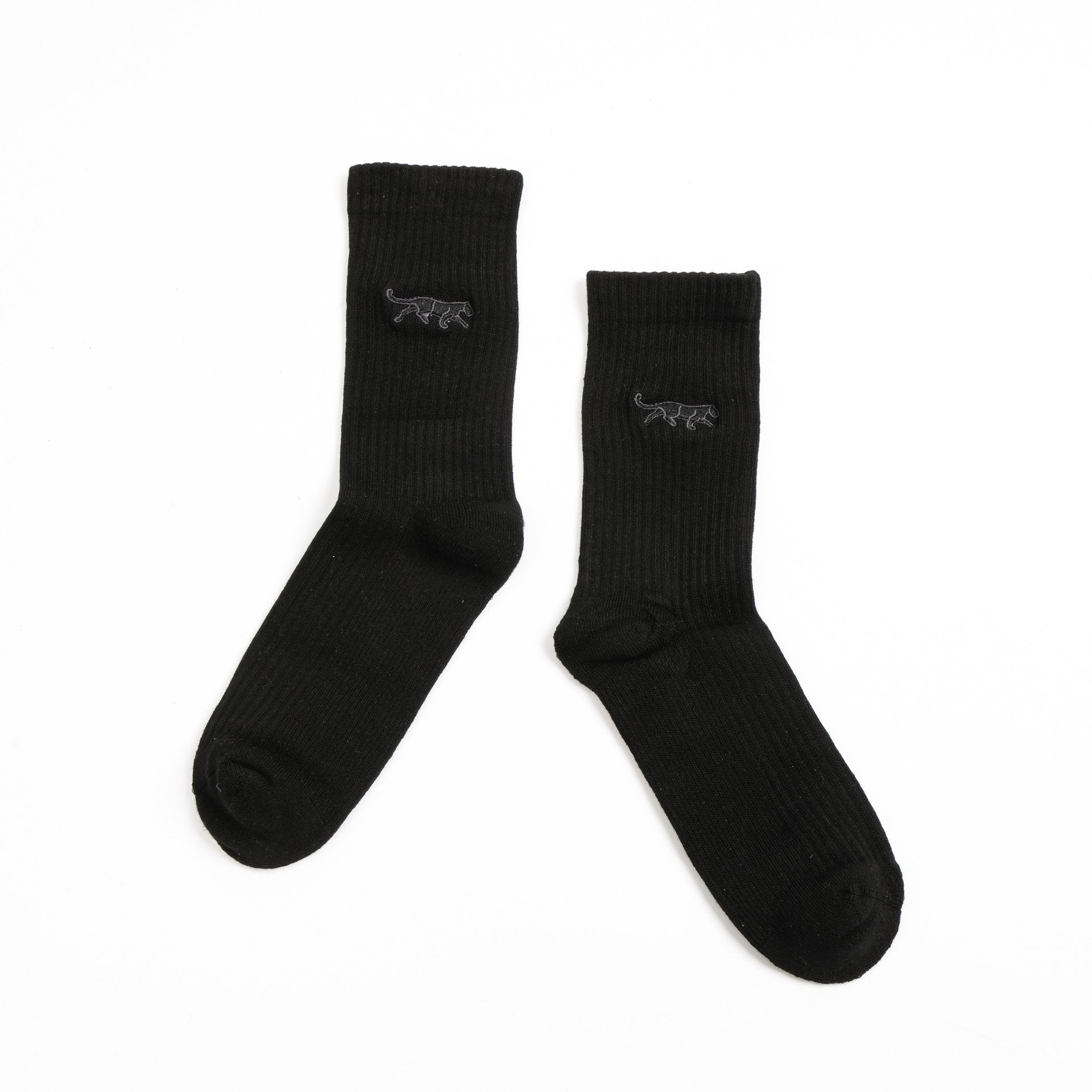 flat lays of black panther ribbed bamboo socks