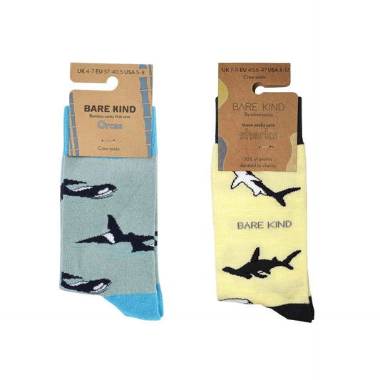 Orca & Shark Sock Bundle of 2