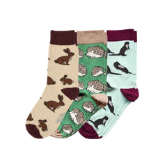 Animal Saving Woodland Sock Bundle of 3