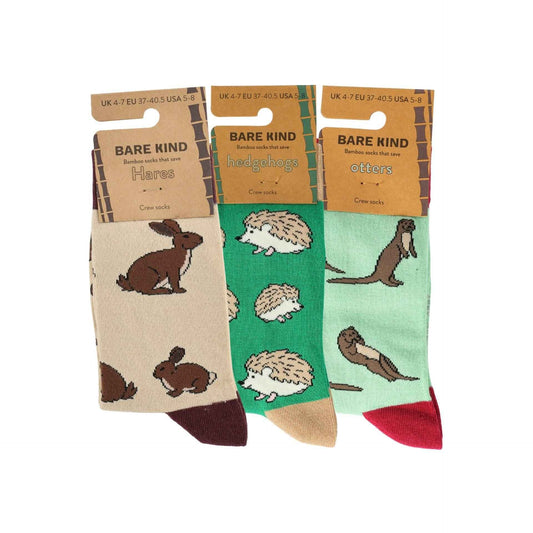 Animal Saving Woodland Sock Bundle of 3