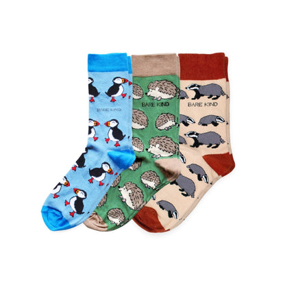 Wildlife Bamboo Socks Gift Box of 3
