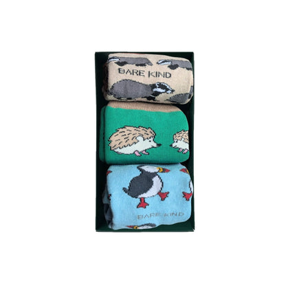Wildlife Bamboo Socks Gift Box of 3