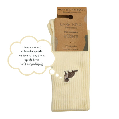 flat lays of yellow otter ribbed bamboo socks