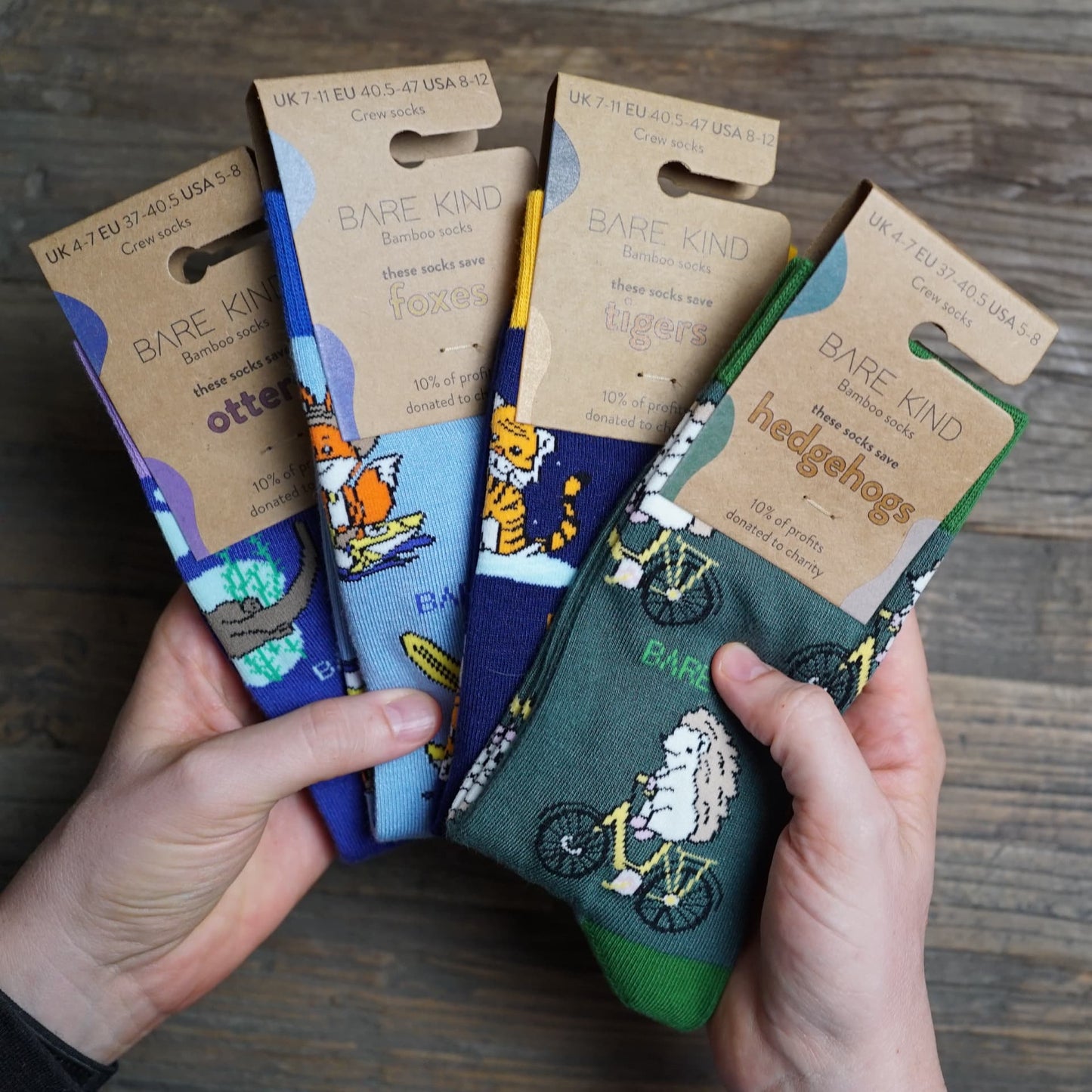 The Sporty Animals 4 Pack Bamboo Sock Set